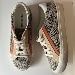 Madewell Sidewalk Low-Top Sneakers in Spotted Calf Hair Womens Size 6.5